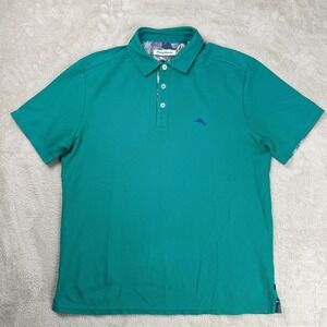 Tommy Bahama Islandzone Polo‎ Shirt Mens M/M Turquoise Preowned